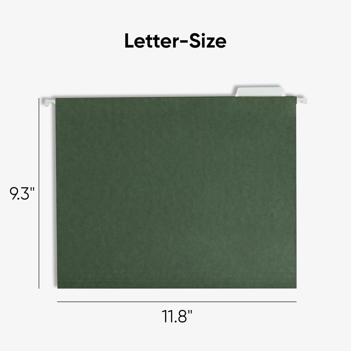 Smead Hanging File Folder, 1/5-Cut Adjustable Tab, Letter Size, Standard Green, Hanging Folders for Filing Cabinets, File Organizer Folder, 50 Count