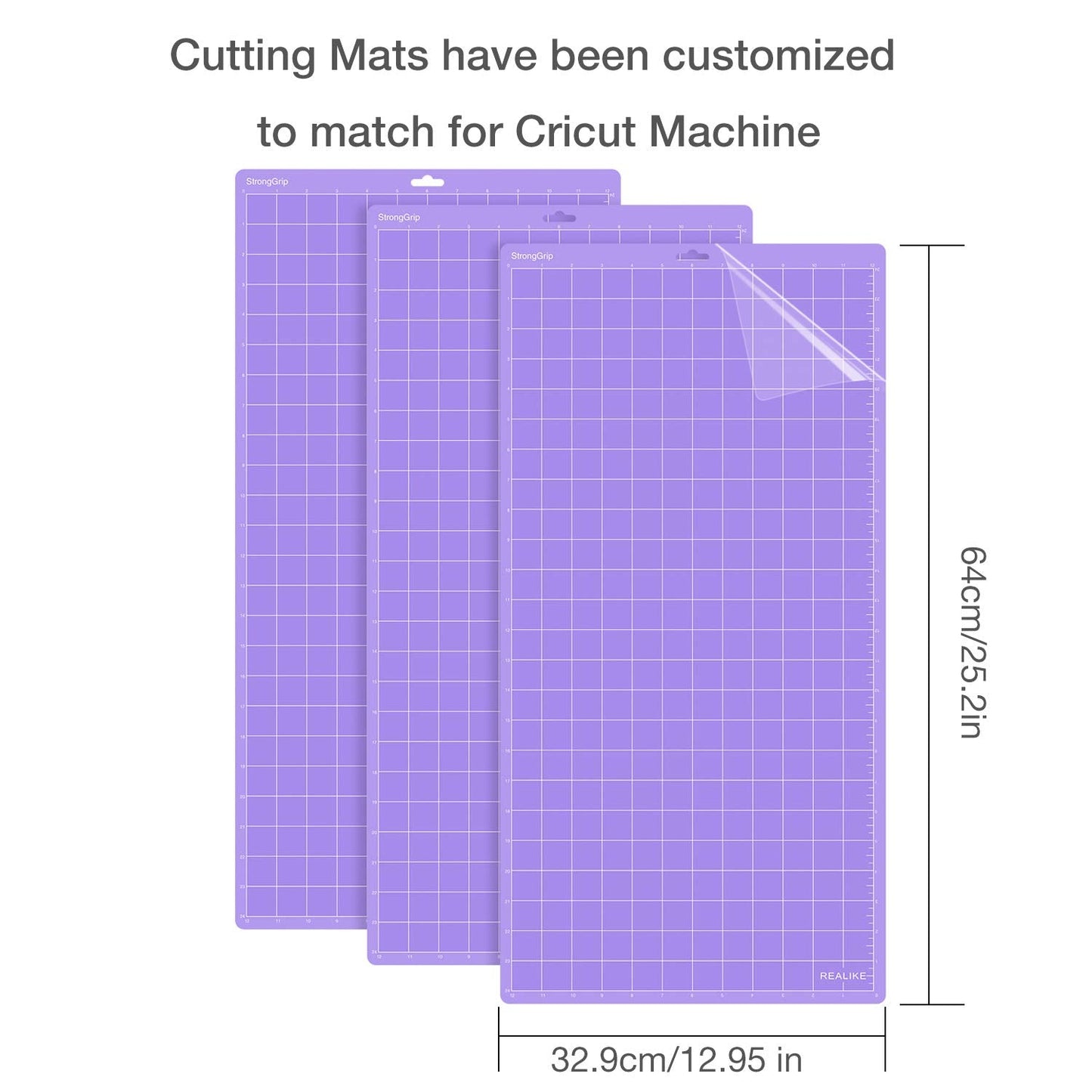 REALIKE StrongGrip Cutting Mat Compatible with Cricut Maker 3/Maker 4/Maker/Explore 3/4/Air 2/Air/One(3 Mats,12x24 inch) Purple Strong Adhesive Non-Slip Cut Mats for Crafts