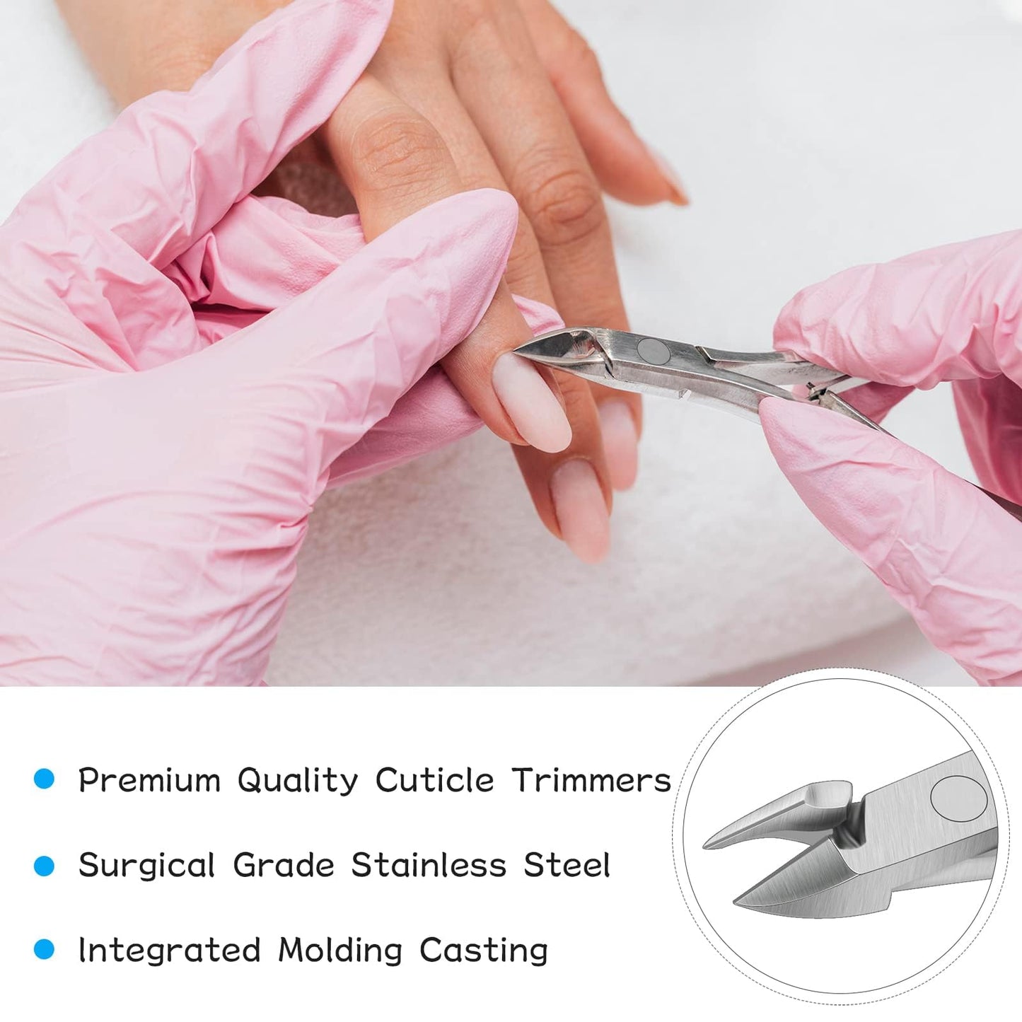 8 Packs Cuticle Trimmer Nippers Stainless Steel Cuticle Trimmer Cutter Pointed Blade Nail Cuticle Dead Skin Clipper Manicure Tool