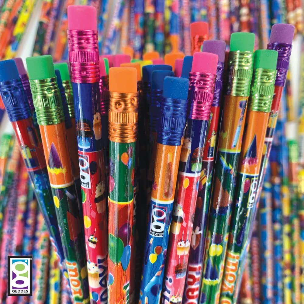 Raymond Geddes Birthday Number 2 Pencils For Kids (Pack of 144)