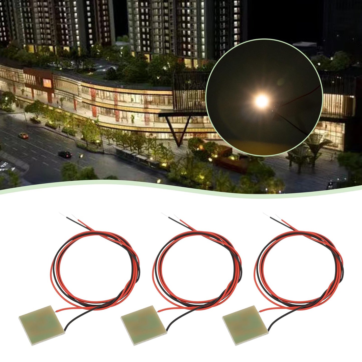 OTOTEC 10pcs 12v LED Light Board Model Railway Building Interior Lighting Warm White LED Compatible with Hornby OO HO Model with Wire