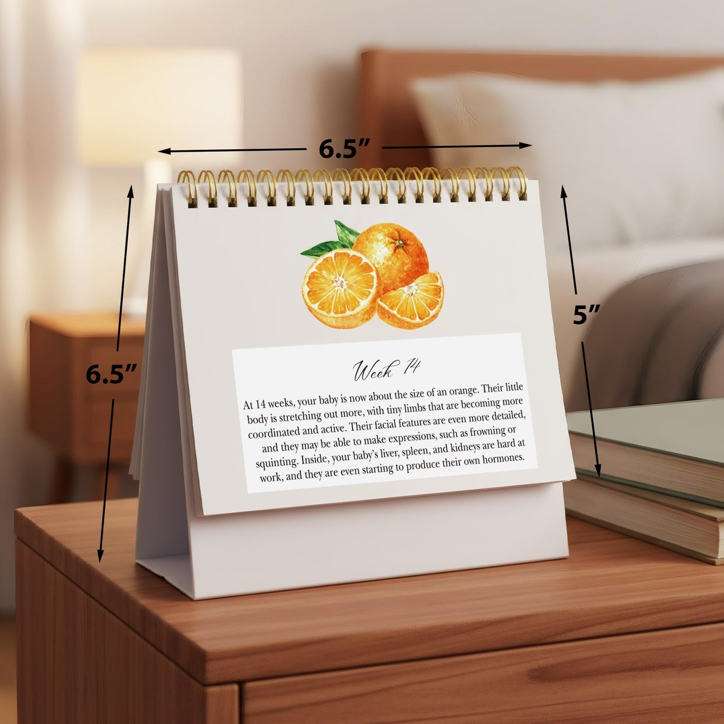 Gueevin Pregnancy Calendar Weekly Pregnancy Milestone Calendar with Scripture Pregnant Gifts for Expecting Mom, Baby Growth Tracker and First Time Parents Essentials, 44-Page Flip