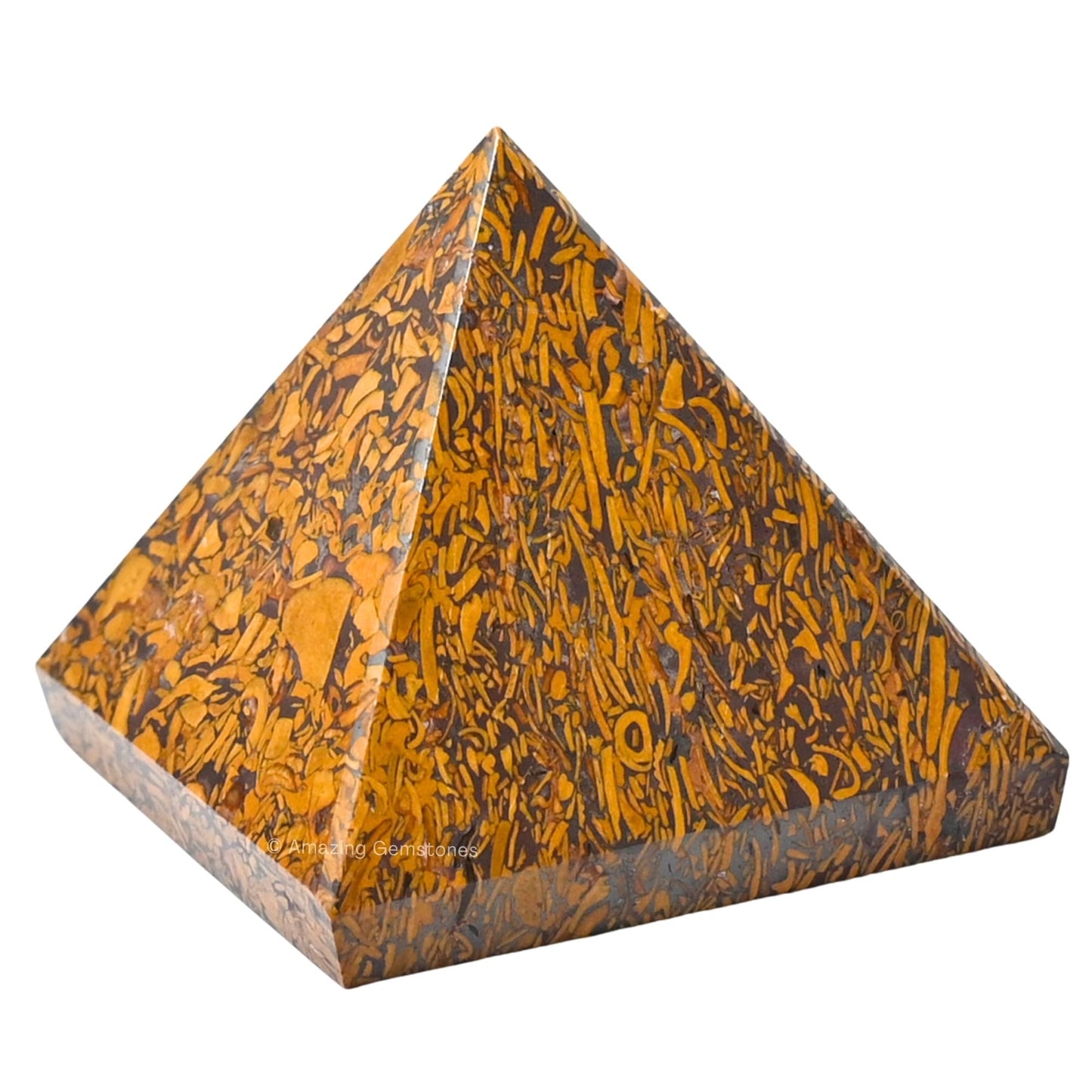 Amazing Gemstone Mariyam Jasper Pyramid Crystal Healing Stones - 1.5" Great Pyramid Figurine of Natural Stone Pyramid for Meditation, Reiki, Chakra Balancing and Crystal Pyramids Grid