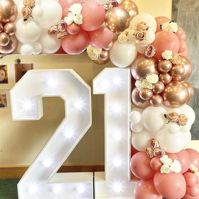 Dusty Pink Balloons Set 60Pcs – Blush Pink, Ivory, Rose Gold & Nude Latex Balloons for Party Decor