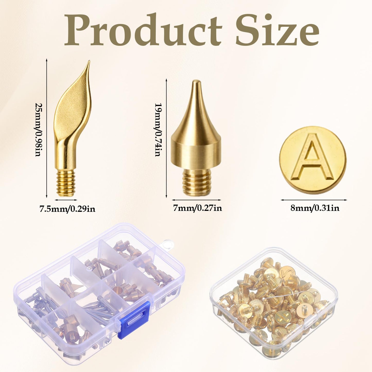 AOZUO 109 Pcs Wood Burning Tips, Wood Burning Tip Set Including Woods Burnings Letters Numbers Symbol Woods Burnings Tip for Wooden Burner DIY Embossing Wooden Burn Carving Crafts