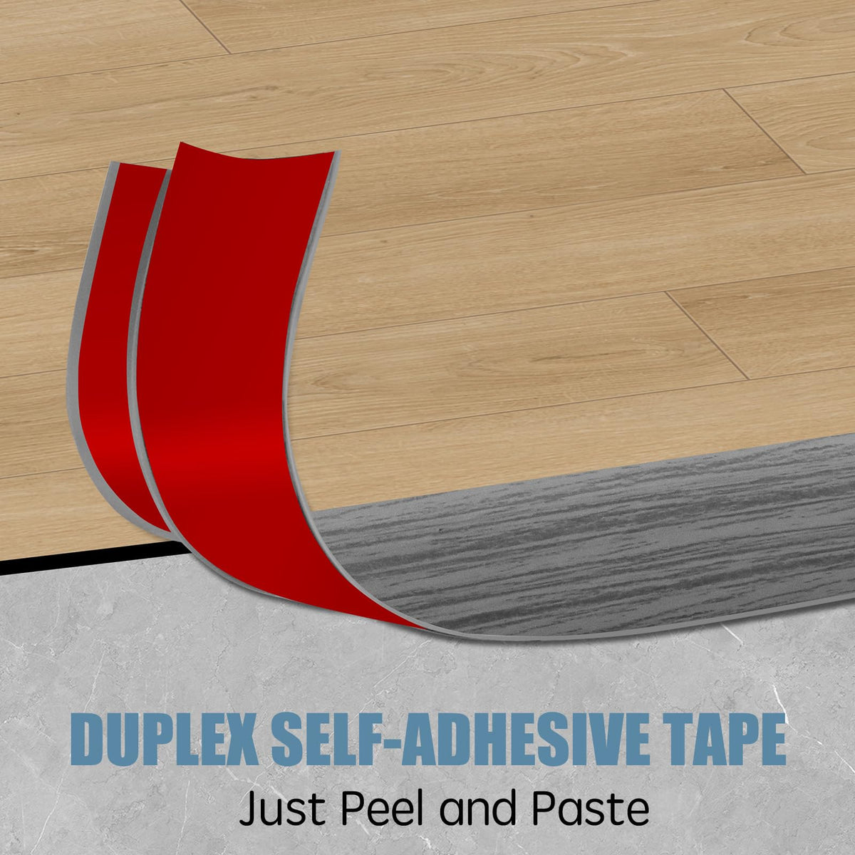 Floor Transition Strip Door Threshold 39" Floor Transition Reducer Trim on The Edges Threshold Strip Self Adhesive Suitable for Doorways (3.25 Foot)