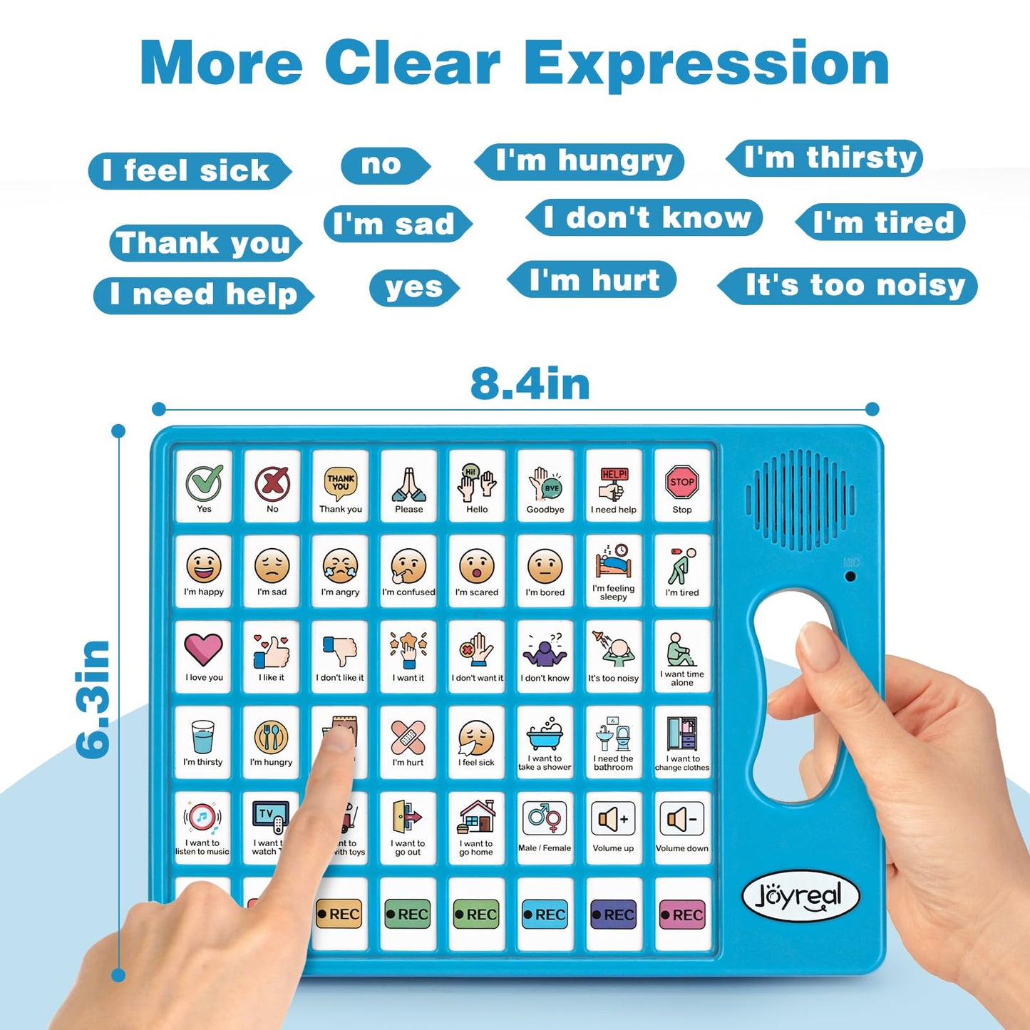 Joyreal AAC Device for Autism, Non Verbal Communication Tools for Speech Therapy & Stroke Rehab. Communication Tablet, Autism Talking Aids with 8 Programmable Buttons & Adjustable Volume