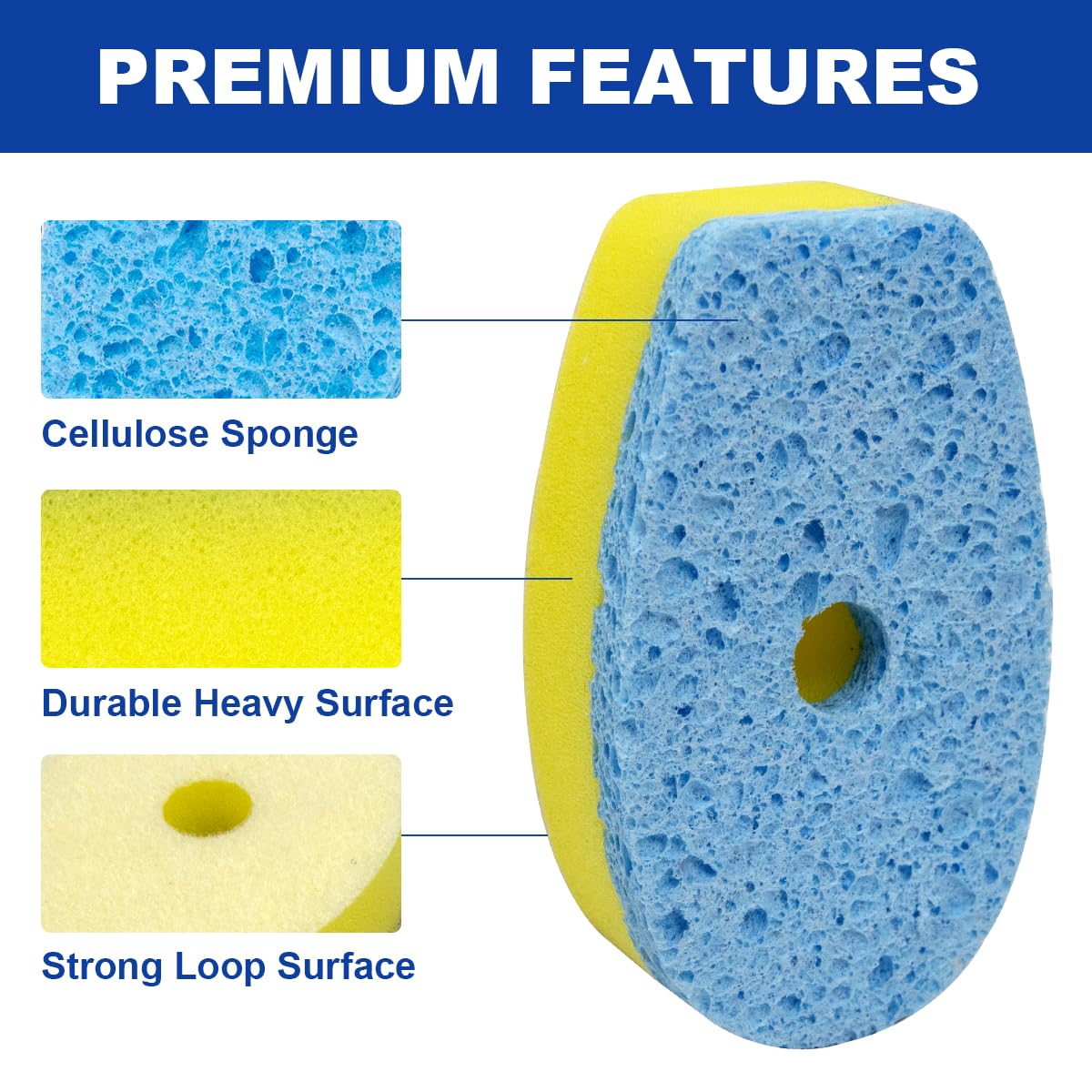 CELOX Dish Sponge with Handle for Pot Pan Sink Cleaning, Soap Dispensing Dish Sponge
