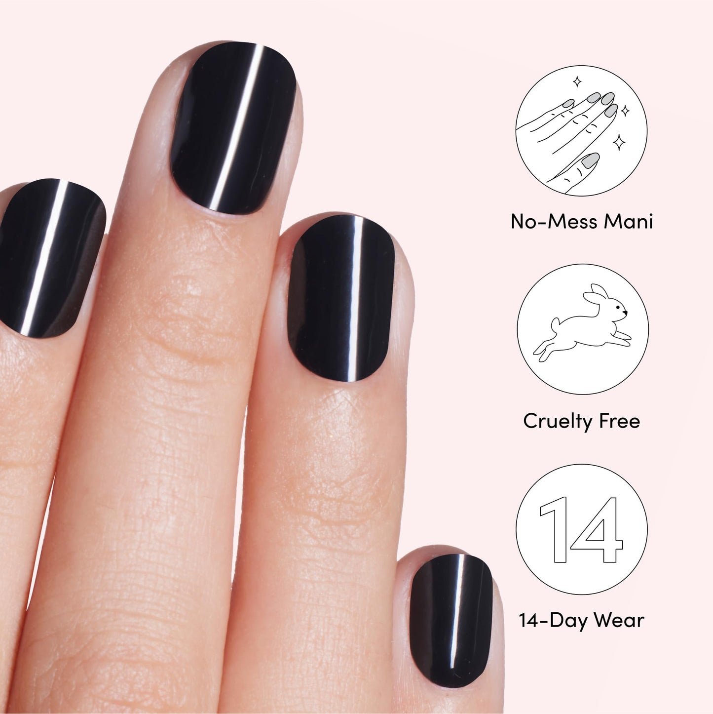 Dashing Diva Glaze Nail Strip Duo - Black Out Collection - Real Black & C'est La Mani - Long Lasting, Chip Resistant, Semi-Cured Gel Nail Strips - Contains 2 Colors