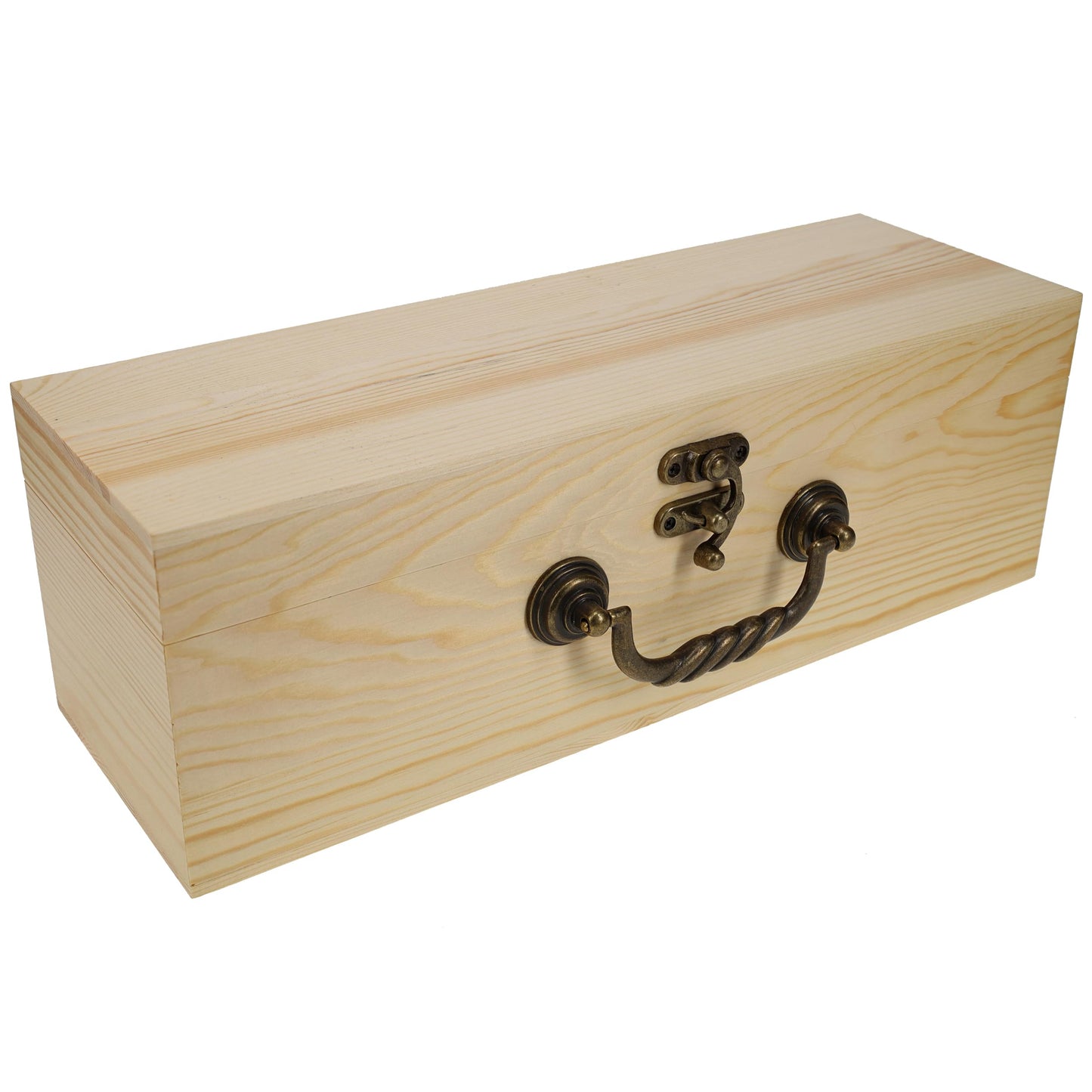 WE Games Large Wooden Box with Hinged Lid, Burnt Wood Finish Natural Stain, Keepsake Memory Box, Decorative Boxes for Living Room, Perfect for Gifts, Adults