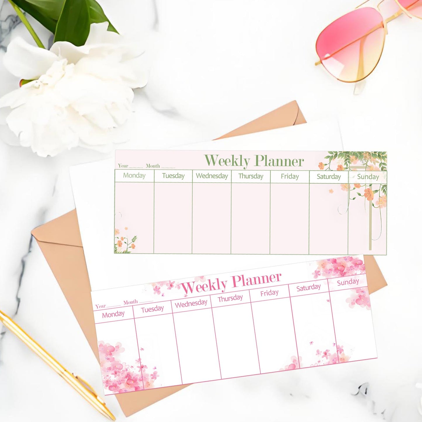 120 Sheets Weekly Planner Notepad Weekly Calendar Pad 3.8x10 Inch-To Do List Notepad Desk Schedule Planner for Student Habit Tracker Reminder Office School