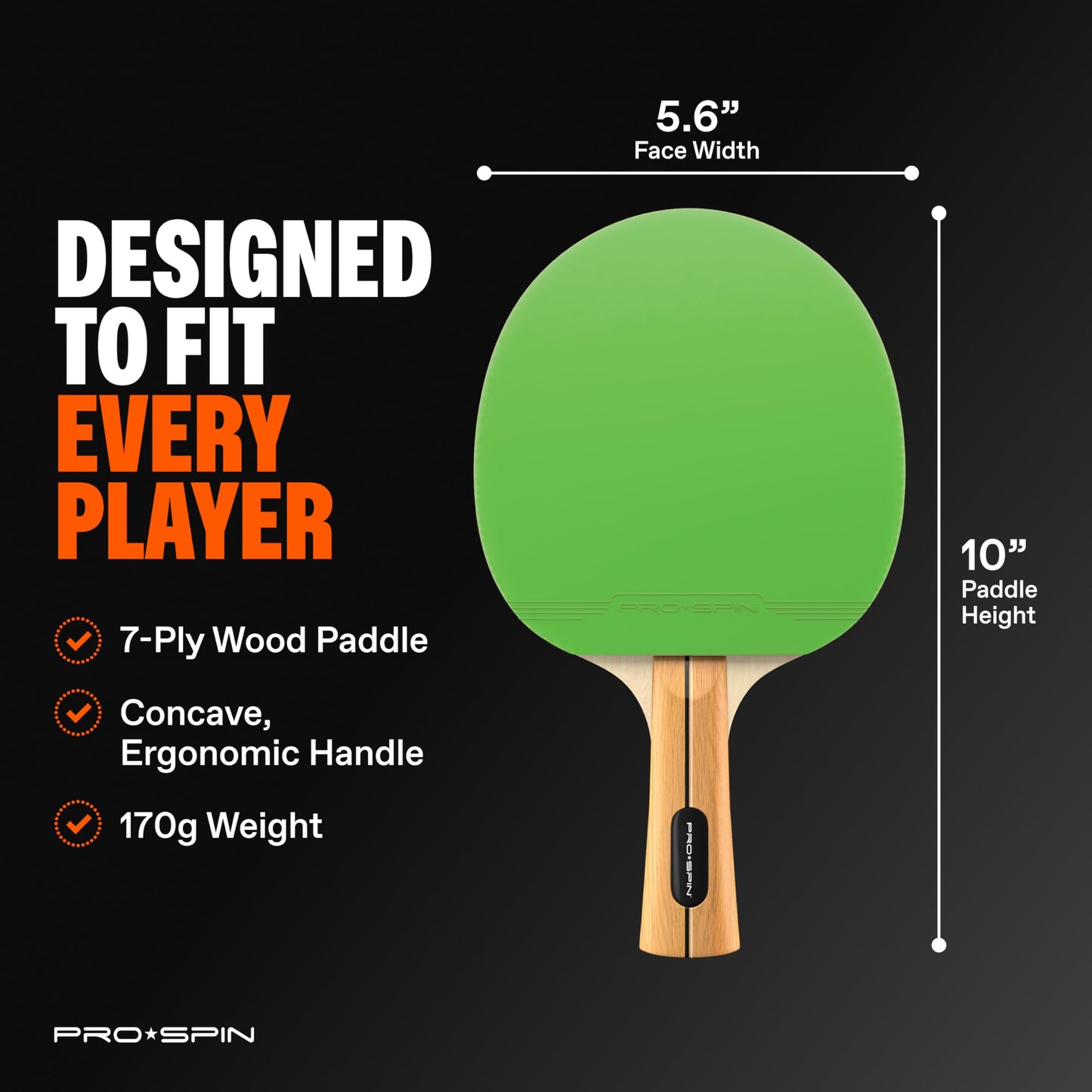 PRO-SPIN Ping Pong Paddles - High-Performance Set with Premium Table Tennis Rackets, 3-Star Ping Pong Balls, Storage Case | Professional Quality Ping Pong Paddle Set (Mint |Green, 2-Player Set)