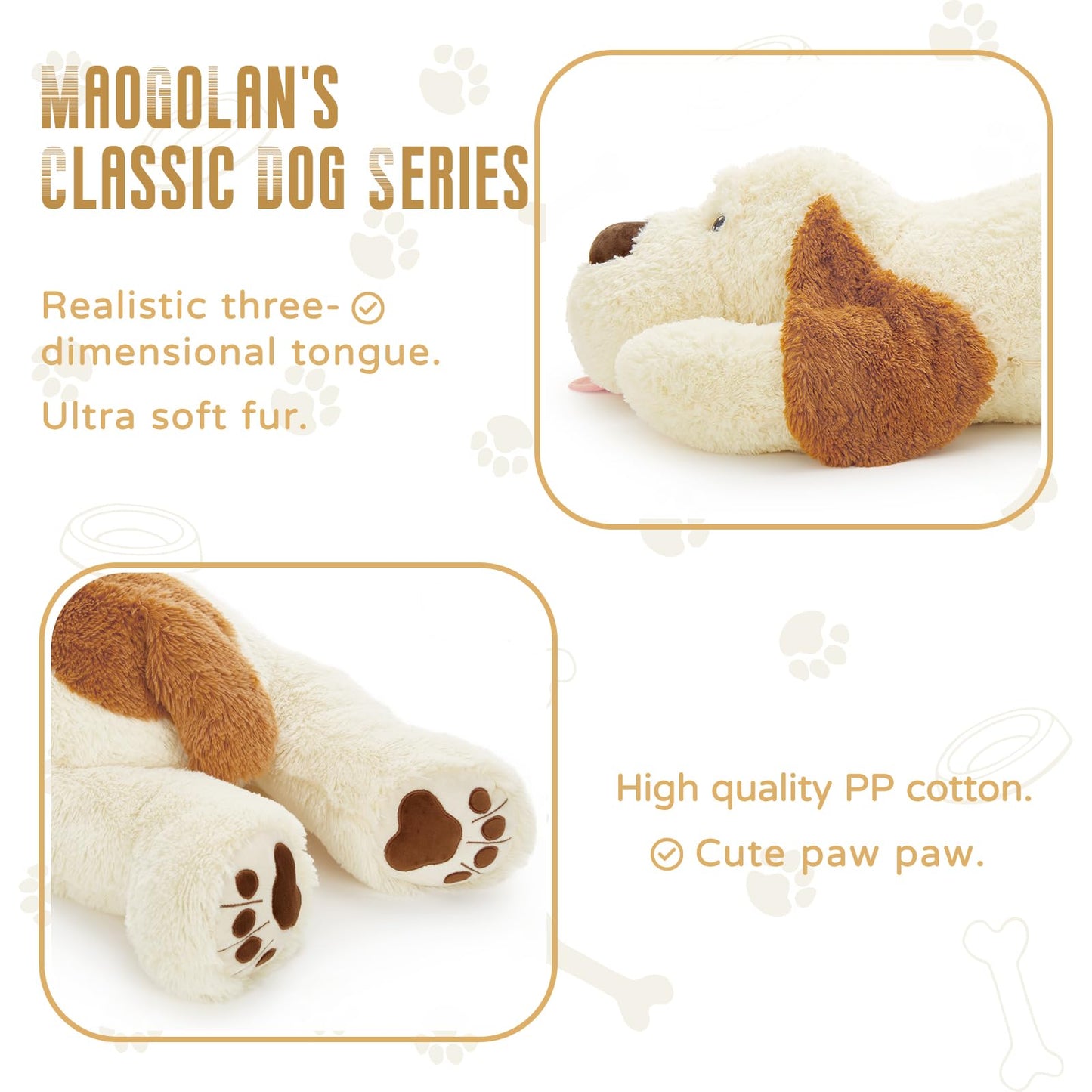 MaoGoLan Giant Stuffed Puppy Dog Big Plush Extra Large Stuffed Animals Soft Plush Dog Pillow for Girls Kids 31 inch