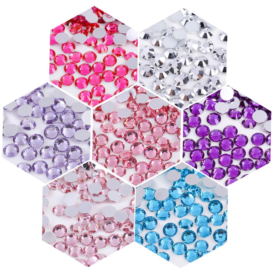 500 Pieces SS30 6mm Flatback Rhinestones Clear Glass Round Gems Crystals for Nail Art DIY Crafts Clothes Shoes Bags （Light Green）