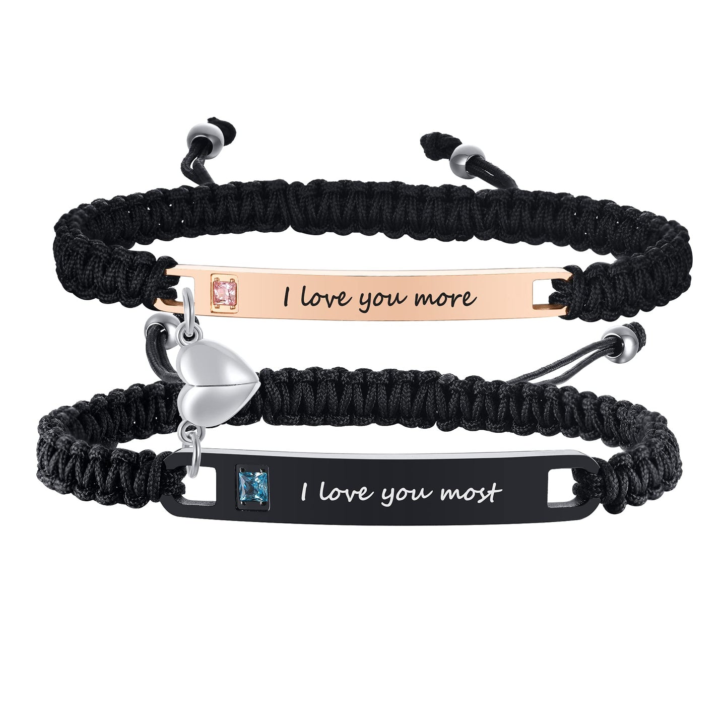 MEALGUET Personalized Couple Bracelet Customized Couple Bracelets Set Mutual Attraction Custom Name Relationship Bracelet Personalized Gift for Men Women, Handmade
