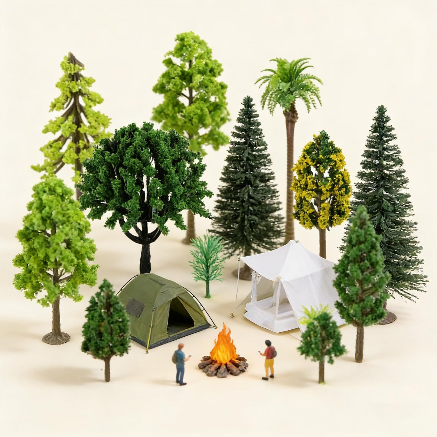 Gallipower 55pcs Model Trees 1.18-2.16" Mixed Diorama Model Tree Colourful Flower Trees Grass Architecture Mini Trees for Crafts Building Model Railway Scenery Landscape Supplies (Style 04)
