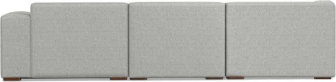 SIMPLIHOME Rex Left Corner Sectional Modular Sofa and Ottoman Set in 100% Recycled Polyester Tightly Woven Performance Fabric, Pale Grey, 116-inch-wide L-Shaped Sofa and 34-inch-Wide Ottoman