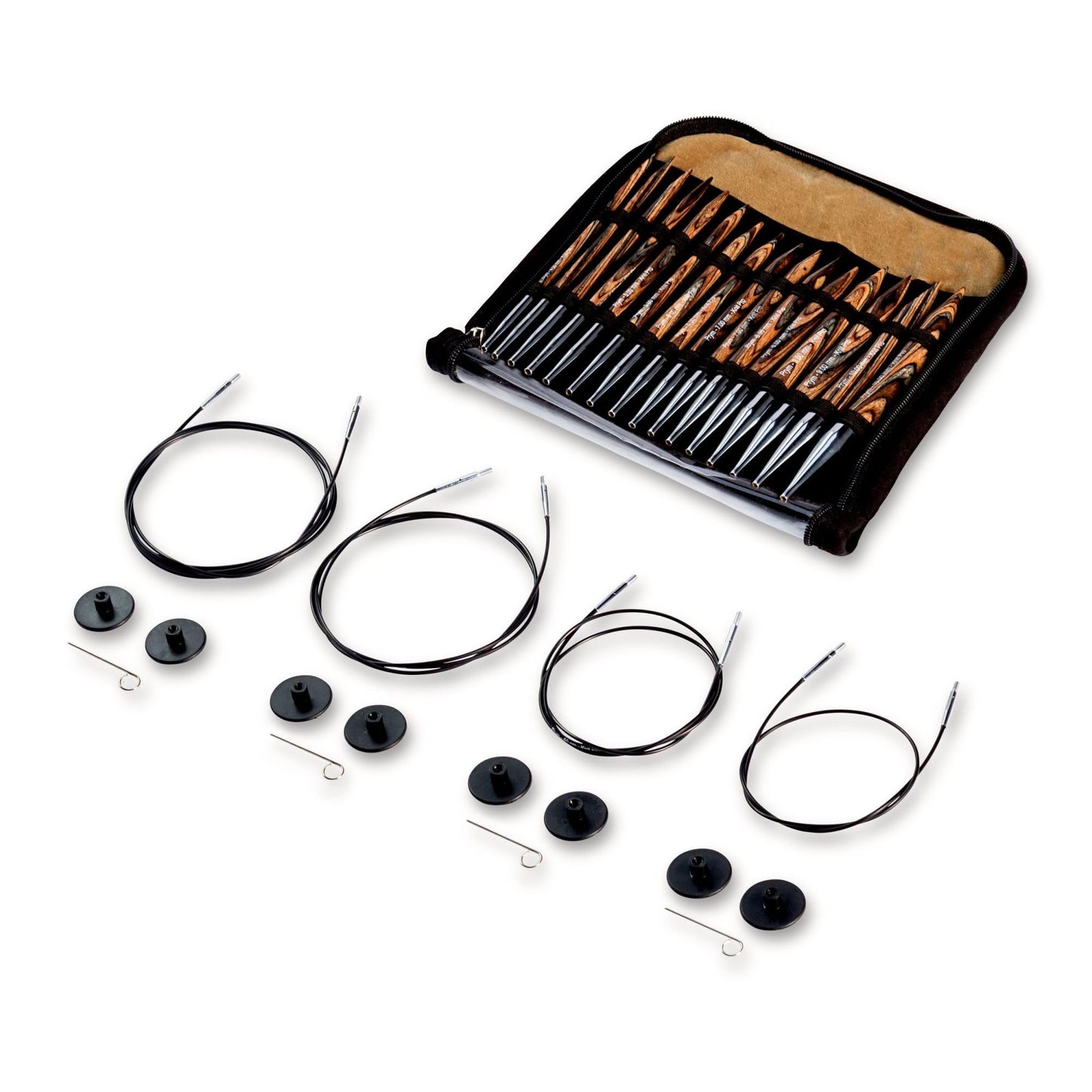 Prym Circular Knitting Needles Set, Interchangeable, Wood, 4-10mm