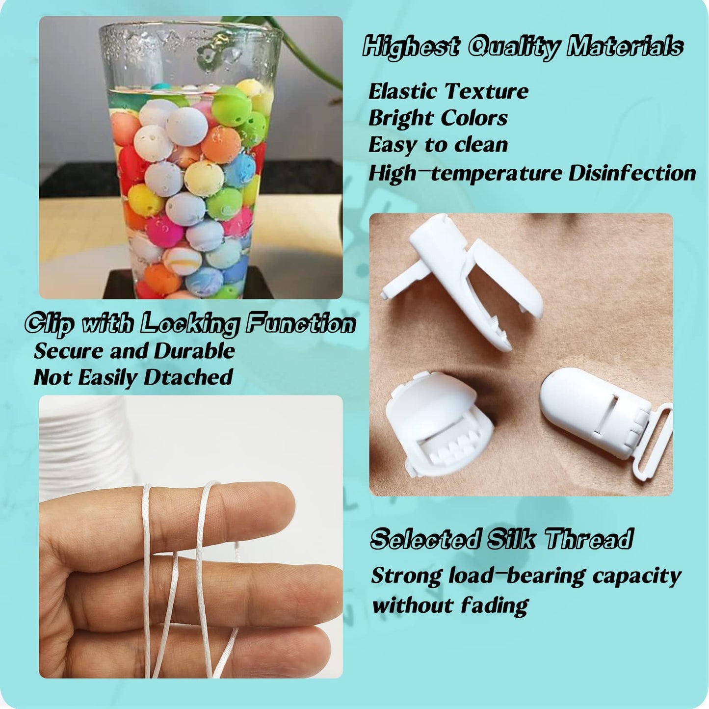Anourney Personalized Pacifier Clip for Boys and Girls, 2 Sets of 26 Letters DIY Silicone Stroller Clip with Name,Cute and Durable Pacifier Holder Soother Chew Toy,Unique for Newborn Gift