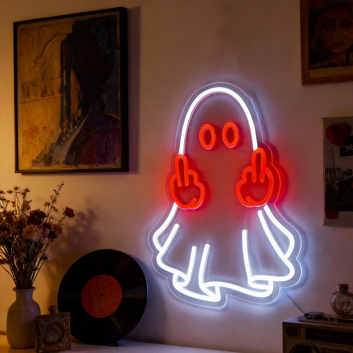 Ghost Neon Sign Led Neon Lights Signs for Wall Decor USB Powered Led for Room Decoration Home Bar Game Room Party Decor