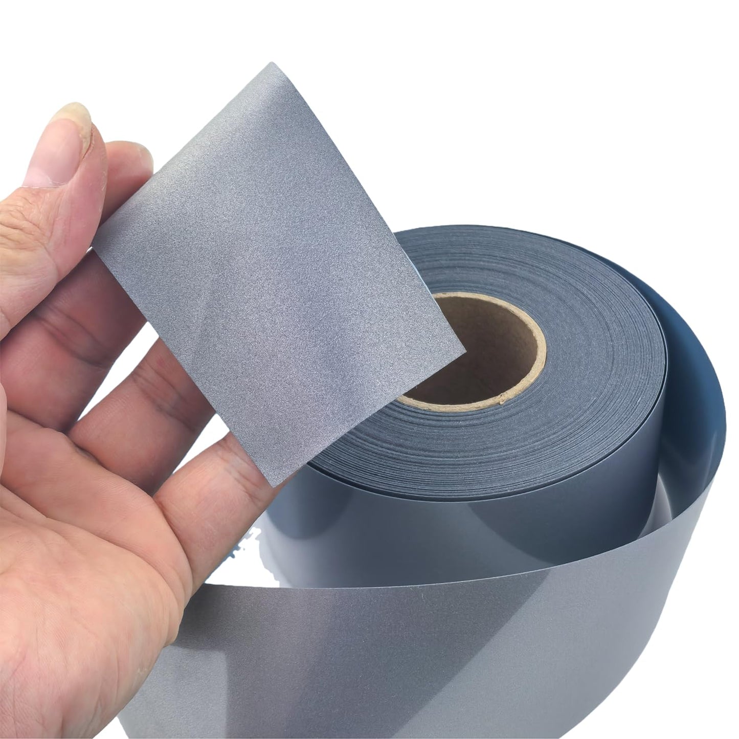 NOZUONO Reflective Heat Transfer Vinyl - Stretchable HTV for Sports Apparel, 65ft Roll - High Visibility, Flexible, Iron On, Easy to Cut for T-Shirts, Jackets, Bags (Silver) (1/2 inch x 65ft)