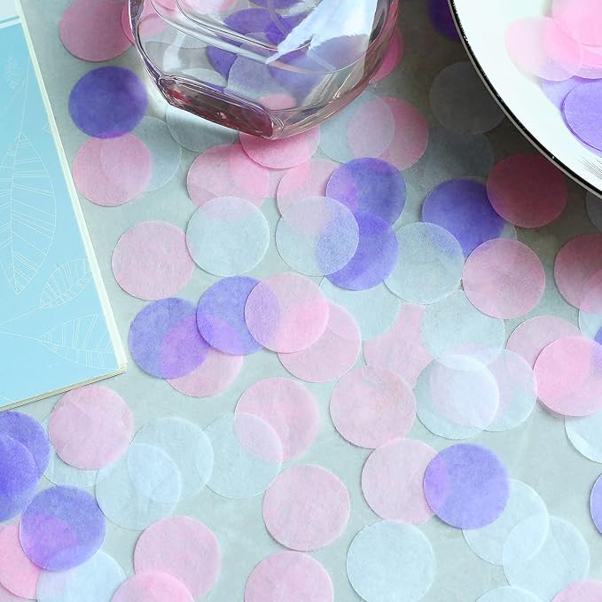 Tissue Paper Confetti 5000 Pieces Pink Round Confetti 1 inch Paper Circle Confetti Dots for Table Wedding Birthday Party Decoration