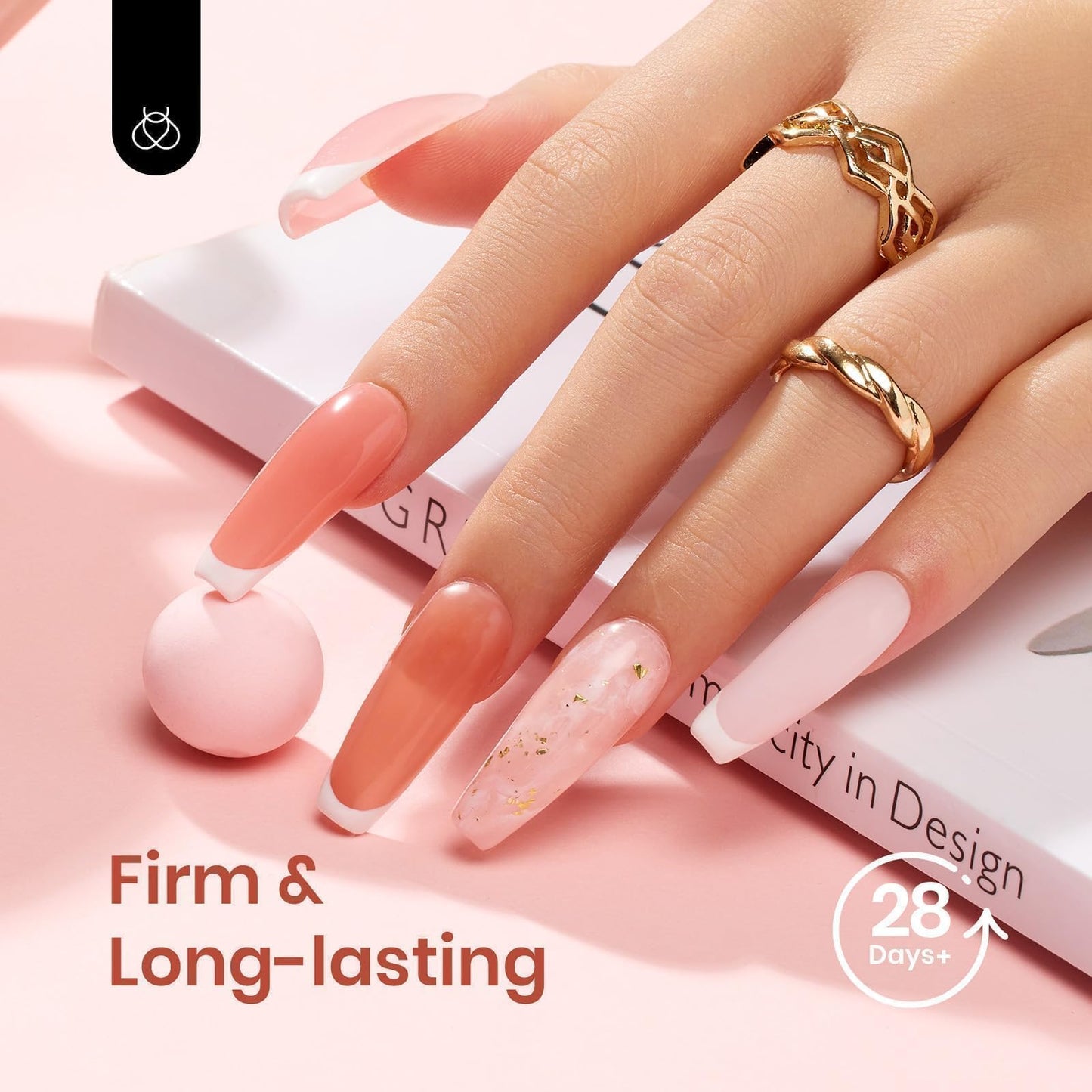 Beetles Poly Nail Gel Kit - 6 Colors Jelly Nude Extension Kit with Slip Solution Builder Nail Enhancement for Beginner & Professional Long Lasting DIY Home Gift for Women, UV & LED Needed