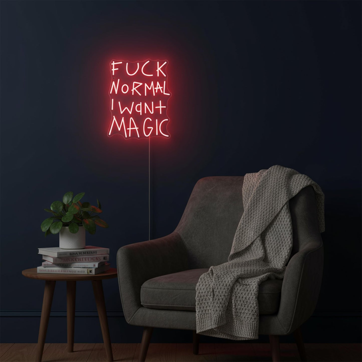F**k Normal I Want Magic LED Neon Sign Bold Statement Wall Art Gothic Room Decor Alternative Aesthetic Light Christmas gifts