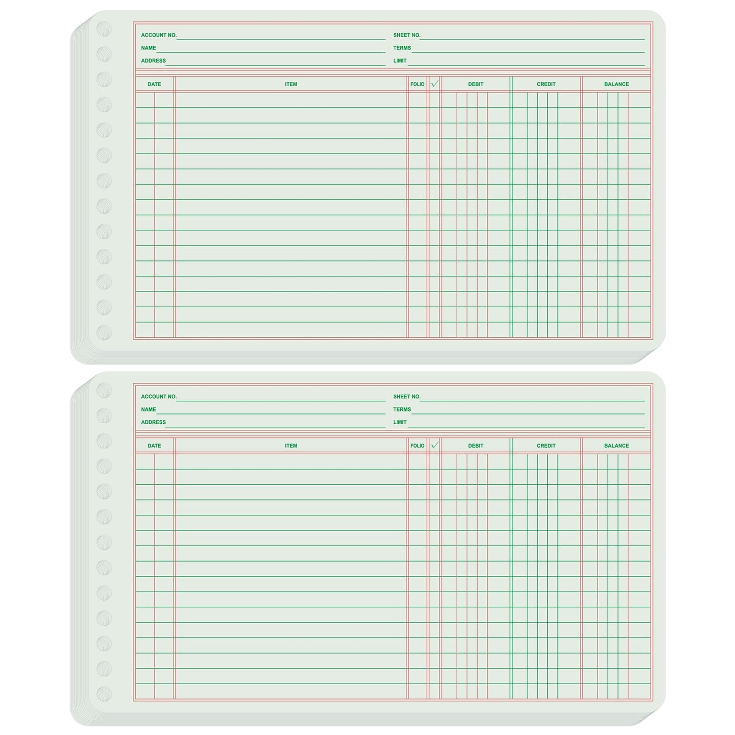 Skyygemm 200 Pcs Ledger Sheets 5" x 8.5" Extra Sheets Ledger Paper Books for Bookkeeping Columnar Pad for Business Accounts Payable Receivable with Debit Credit Balance Columns