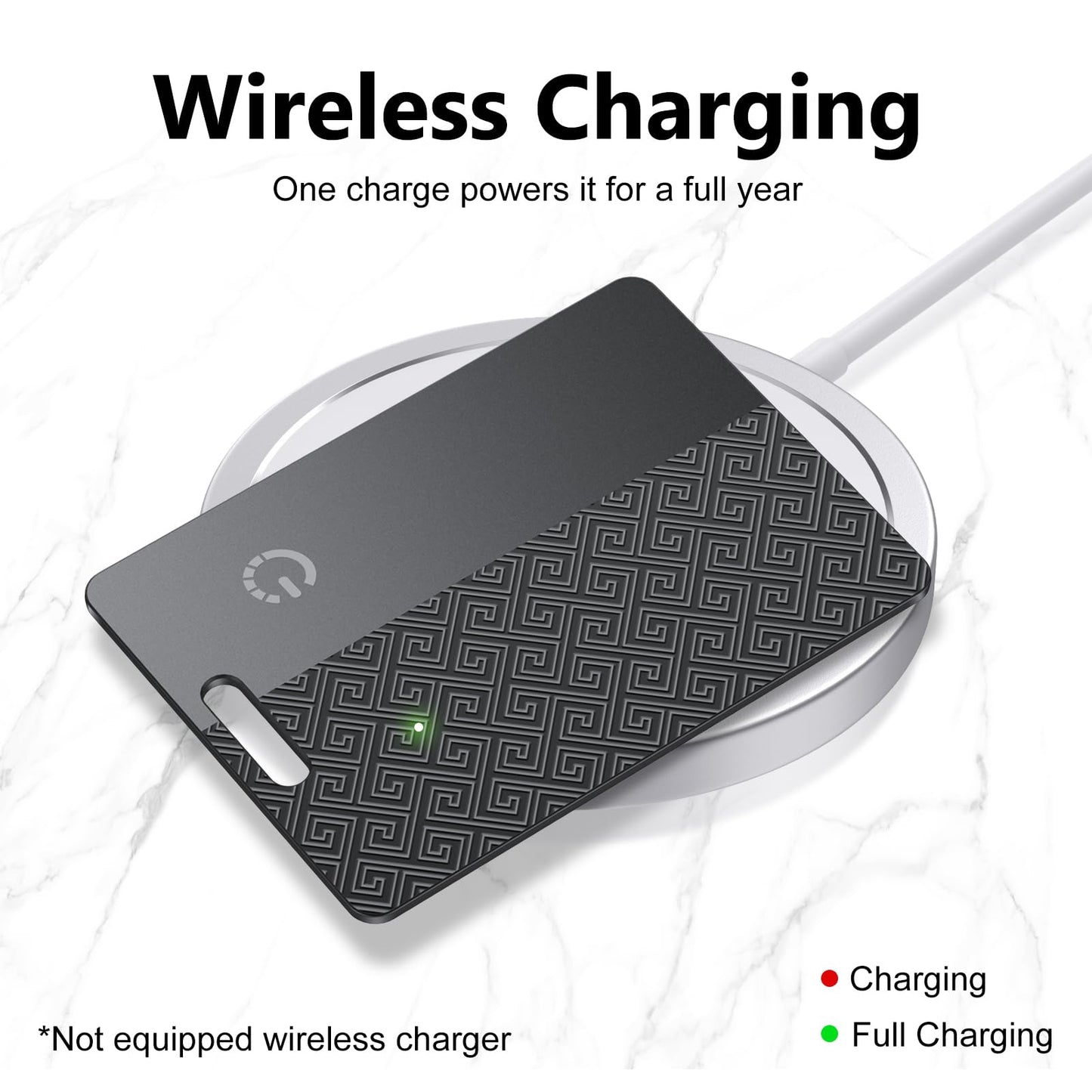 Ultra-Thin Wallet Tracker Card(iOS Only), Bluetooth Tracker Smart Card for Apple Find My iPhone Wallet GPS Tracker, Supports Wireless Charging, 10 Years Battery for Luggage, Wallets, Backpacks, Keys