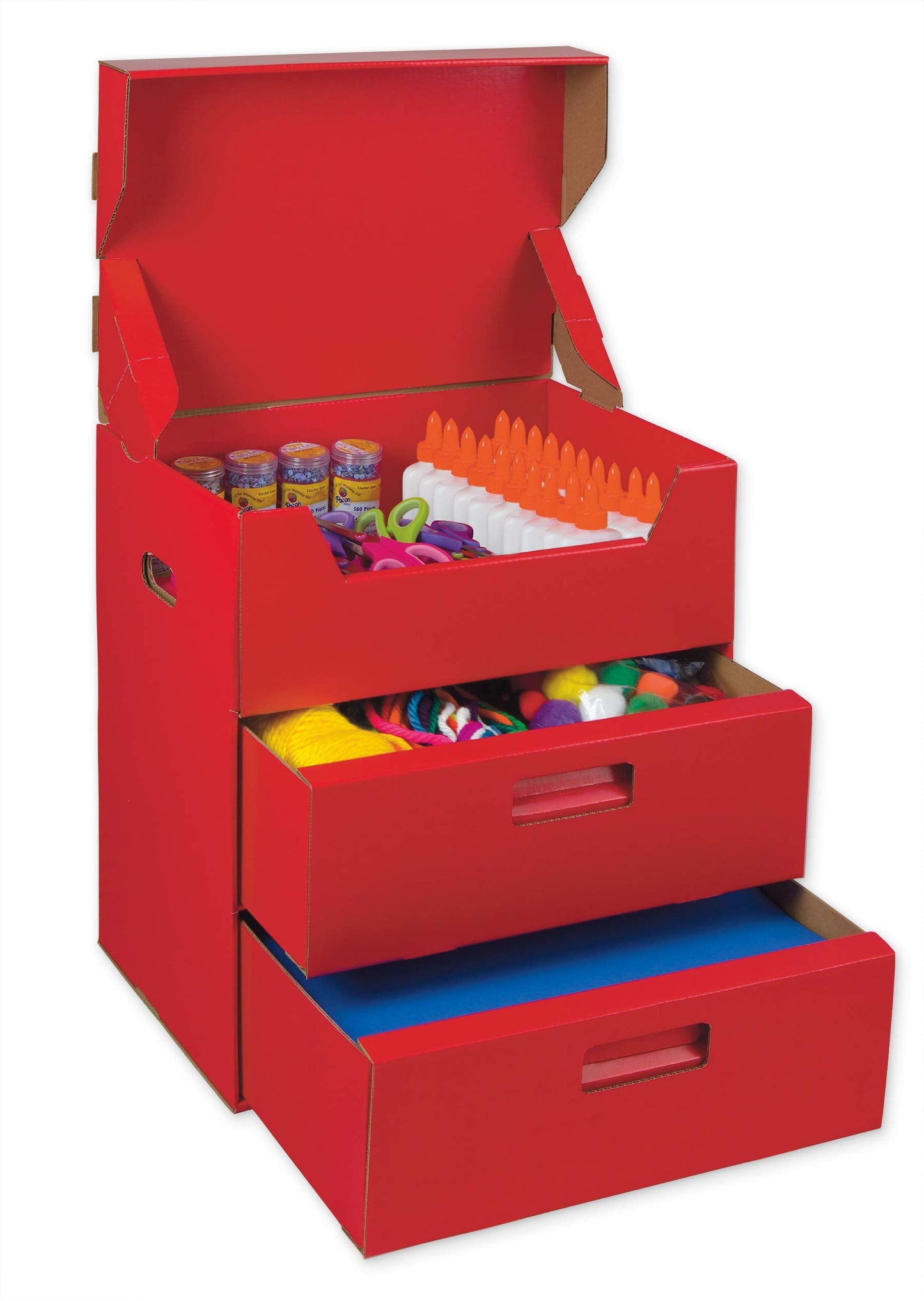 Classroom Keepers Tool Box, Red, 20"H x 19-1/2"W x 13-1/2"D, 1 Piece