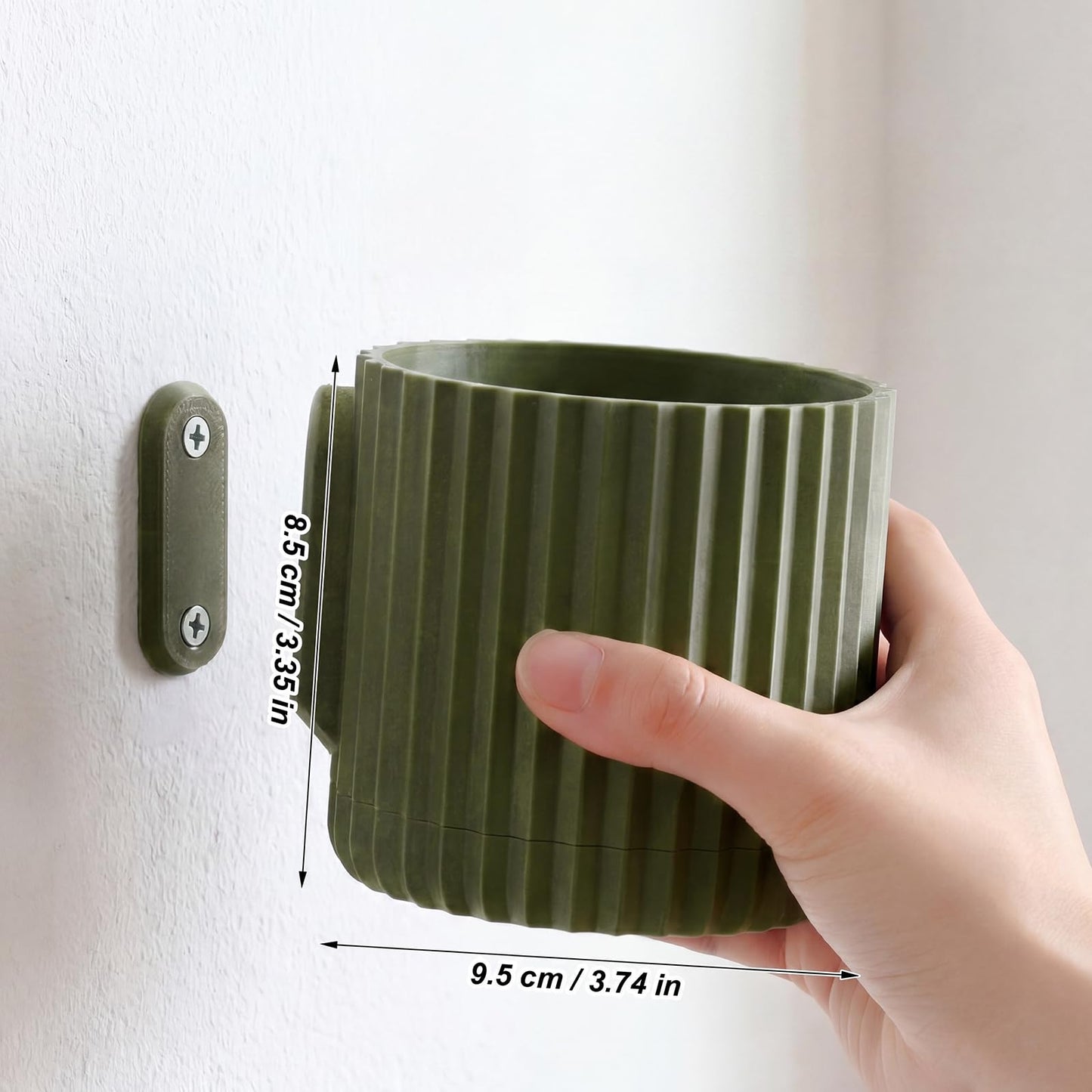 LOYIM Minimalist Wall Planter Set of 3 - Indoor Hanging Planter with Hidden Mount & Drip Tray, Modern Home Decor, Floating Plant Shelf for Succulents & Herbs