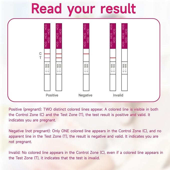 50 Count Pregnancy Tests with Cup,Pregnancy Test Strips for Home Detection, Over 99% Accuracy, Individually Wrapped, 5mm Width HCG Test Kit, Fertility Value Pack, Prueba de embaraz