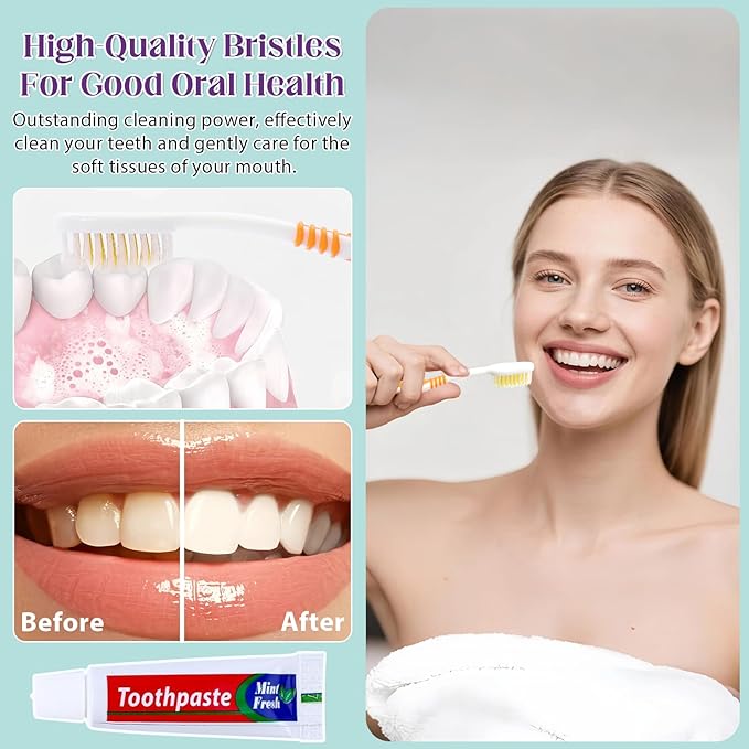 Disposable Toothbrush with Toothpaste 76 PCS, Travel Toothbrush and Toothpaste Bulk Set, Soft Bristle Individually Wrapped Toothbrushes Bulk for Kids, Adult. Suitable for Hotel, Travel, Home, Donated