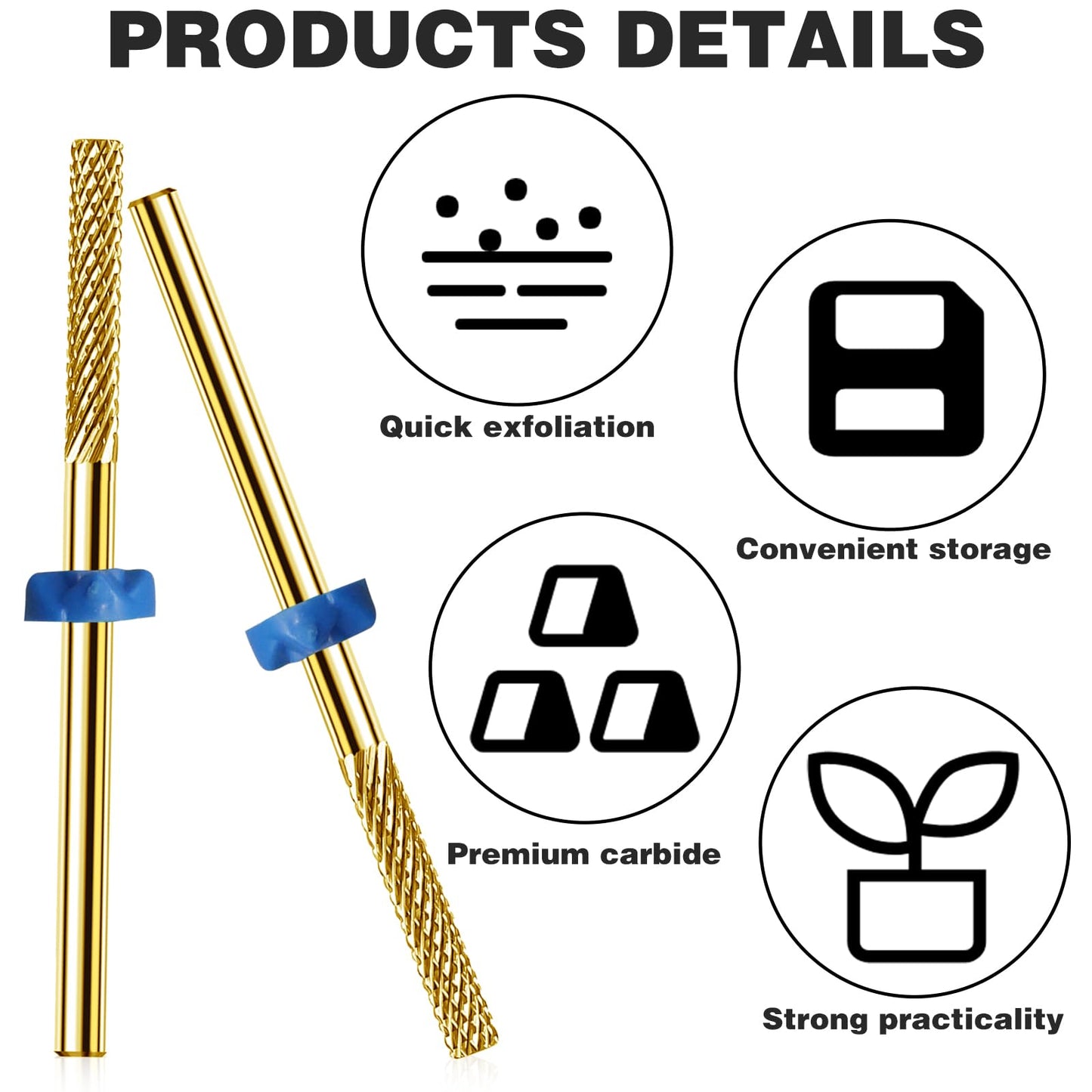 3Pcs Cuticle Bit for Nail Drill Carbide Nail Drill Bits, Nail Tech Supplies Bits for Nail Drill for Exfoliating Dead Skin, Electric Cuticle Drill Bits for Nails Drill Bits Nail Tech for Cleaning Nails