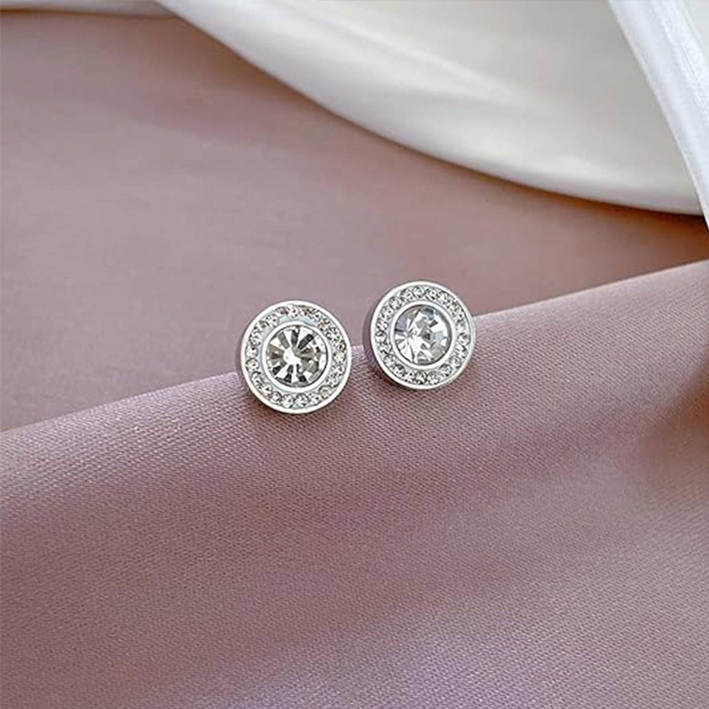 Lymphvity Germanium Earrings for Women Lymphatic Drainage Earrings Lymphatic Therapy Earring Lymph Detox Earring Sparkly CZ Stud (Silver)