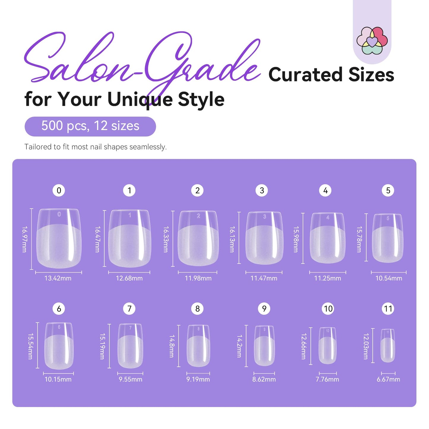SAVILAND Gel Nail Kit: 500 Pcs Extra Short Square Nail Tips with Drill Kit 30-Day Strong Hold Gel Nail Tips X 12 Sizes Fake Nails with Glue & Nail Lamp For Beginners DIY At Home Nail Kit Gift