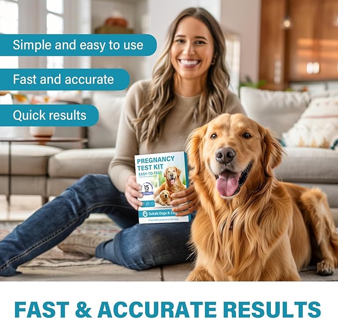 Dog Pregnancy Test, 15Mins Accurate Pet Early Detection Pregnancy Test, Convenient & Disposable Pregnancy Tests Strip for Dogs and Cats at Home, Simple Operation