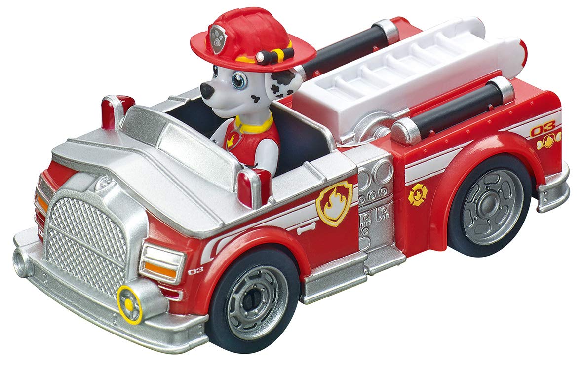 Carrera First Paw Patrol - Slot Car Race Track - Includes 2 Cars: Chase and Marshall - Battery-Powered Beginner Racing Set for Kids Ages 3 Years and Up, Multi