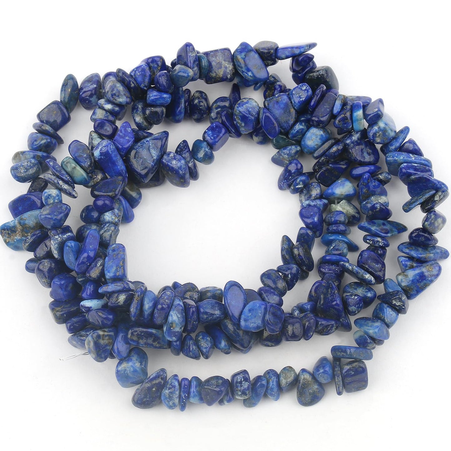 NITOPUPU 30in Lapis Lazuli Natural Chip Stone Beads 5-8mm About 230pcs, Irregular Drilled Blue Bead for Bracelets Jewelry Making Supplies for Adults, DIY Crafts.
