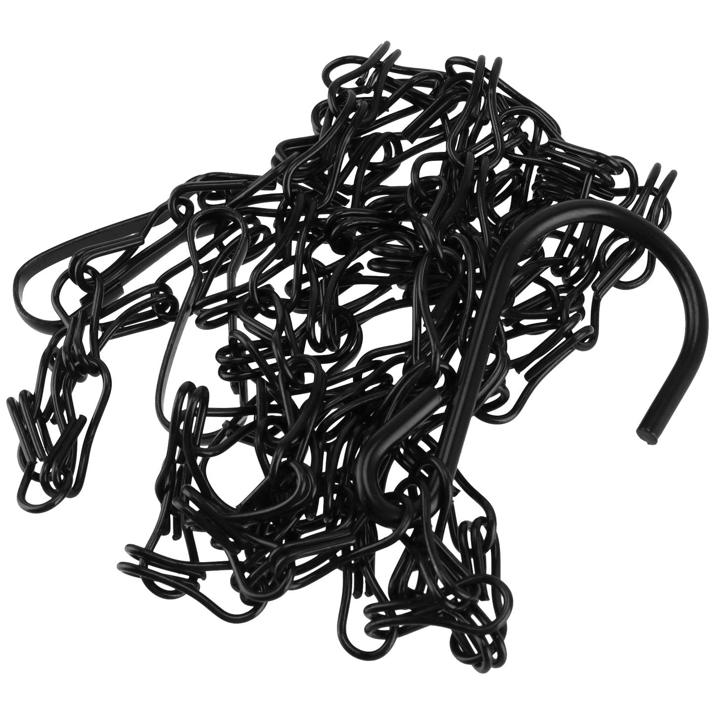 SEHOI 15 PCS 19 Inch Black Hanging Basket Replacement Chain, Metal Hanging Basket Chains 3 Point, Flower Pot Hanging Chain with Hooks Plant Pot Hanging Chain for Planters and Bird Feeders