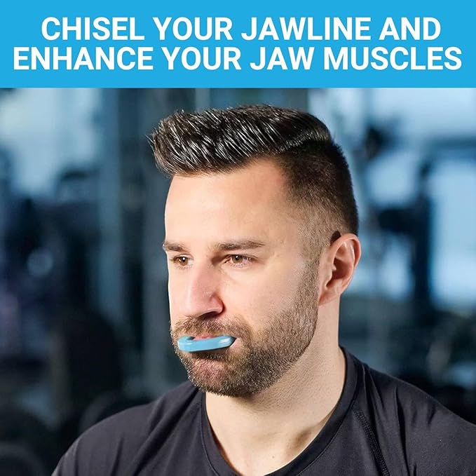 Jawline Exerciser by Tilcare - Jaw Exerciser for Men and Women that helps to workout your Jaw, Neck and tone your face with exercise - Face Slimmer that will chisel your Jawline - Beginner Level 40lb
