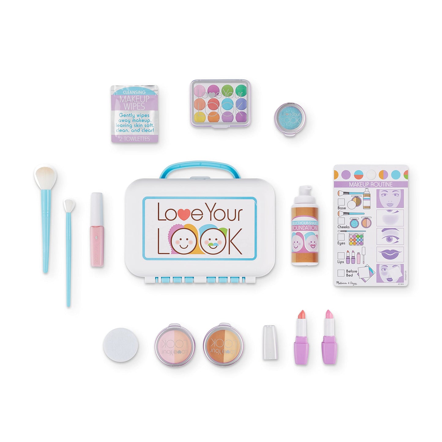 Melissa & Doug Love Your Look Pretend Makeup Kit Play Set – 16 Pieces for Mess-Free Pretend Play (Does NOT Contain Real Cosmetics)