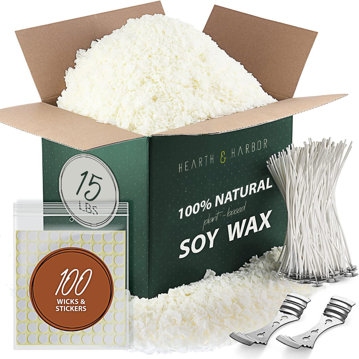 Organic Soy Candle Wax for Candle Making (15 Count)