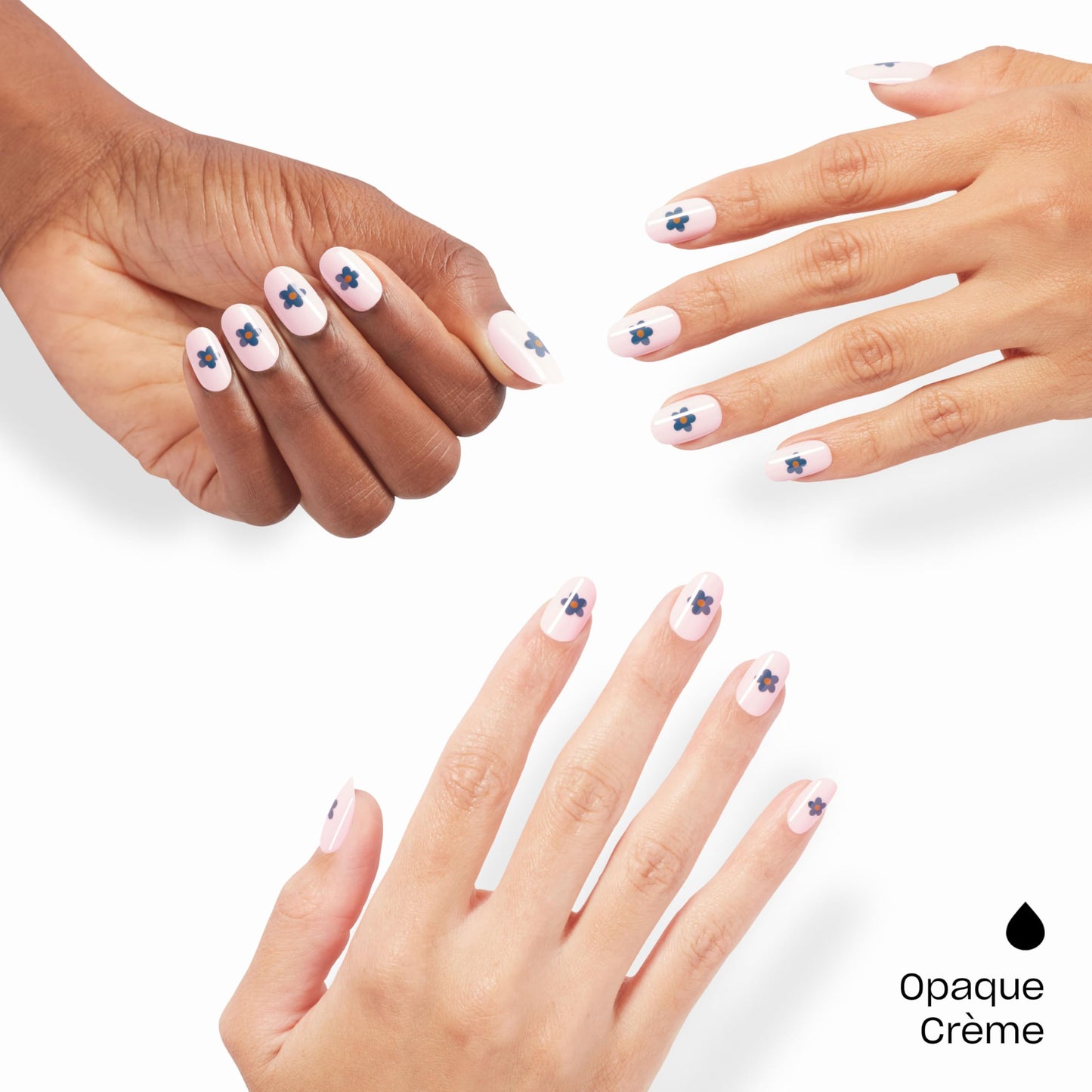 OPI On Point Blossom Sauce | Short Round Light Lavender with Blue Flower Nail Art Press On Nails | 24 Count with Glue | Long Lasting, Reusable, Non-damaging | Fall 2025 Shades