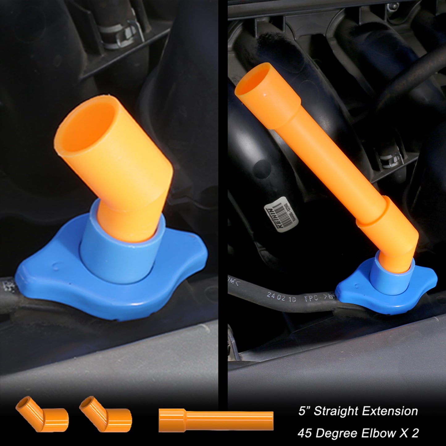 EPAuto Spill Proof Radiator Coolant Filling Funnel Kit
