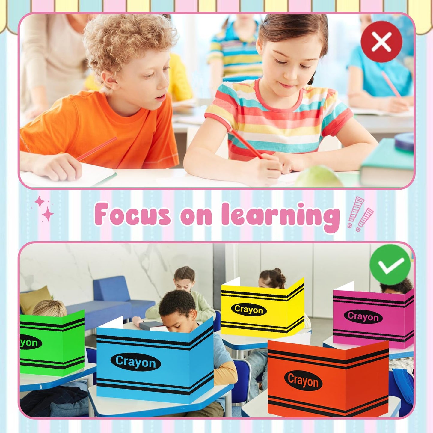 24pcs School Examination Desk Divider,Privacy Shield Folder Boards, Trifold Cardboard Privacy Divider, Easy to Clean Carry-Friendly Essential Items for School Student Teacher Desks and Office Work