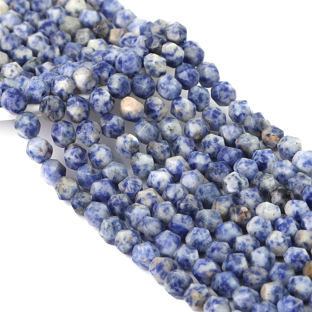 BEADIA Faceted Natural Blue Sodalite Stone Round Beads 8mm 36cm/Strand for Jewelry Making