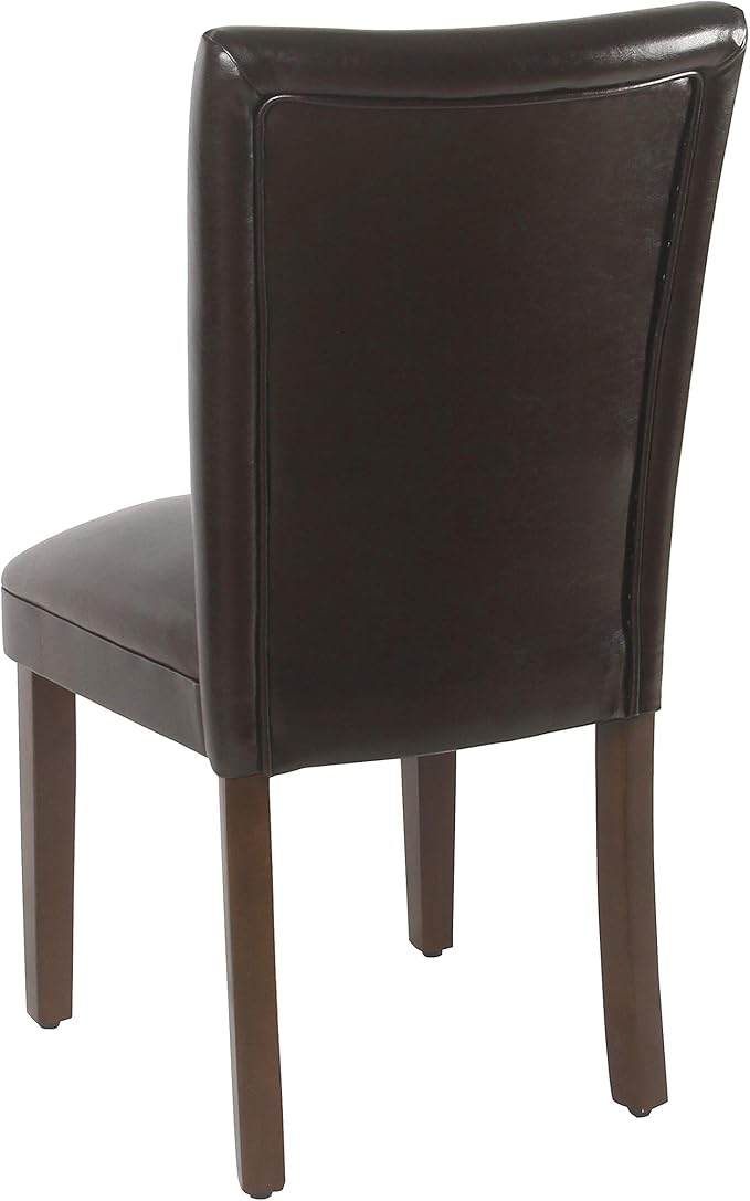HomePop Parsons Dining Chair - Brown Faux Leather (Set of 2)