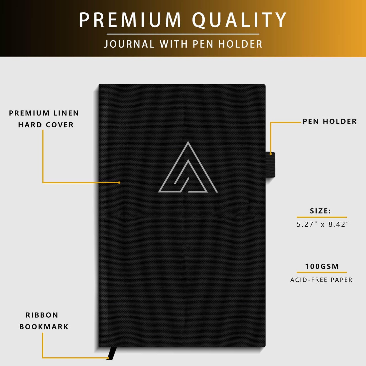 Self-Mastery Journal for Men - Gratitude and Productivity Journal for More Happiness, Positivity, Growth, Mindfulness, Self Care and Reflection - Guided Inspirational Journals for Men & Women (Black)